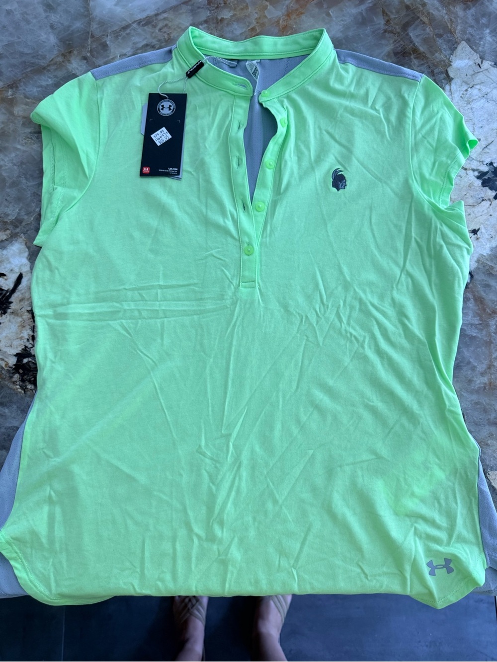 LG Neon Yellow Short-Sleeve Polo Tunic